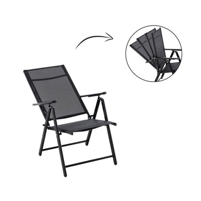 Scaun gradina/terasa, pliabil, otel, negru, 60x58x100 cm, Chomik