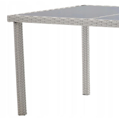 Set mobilier gradina/terasa, gri, ratan sintetic, 1 masa, 8 fotolii, Locarno