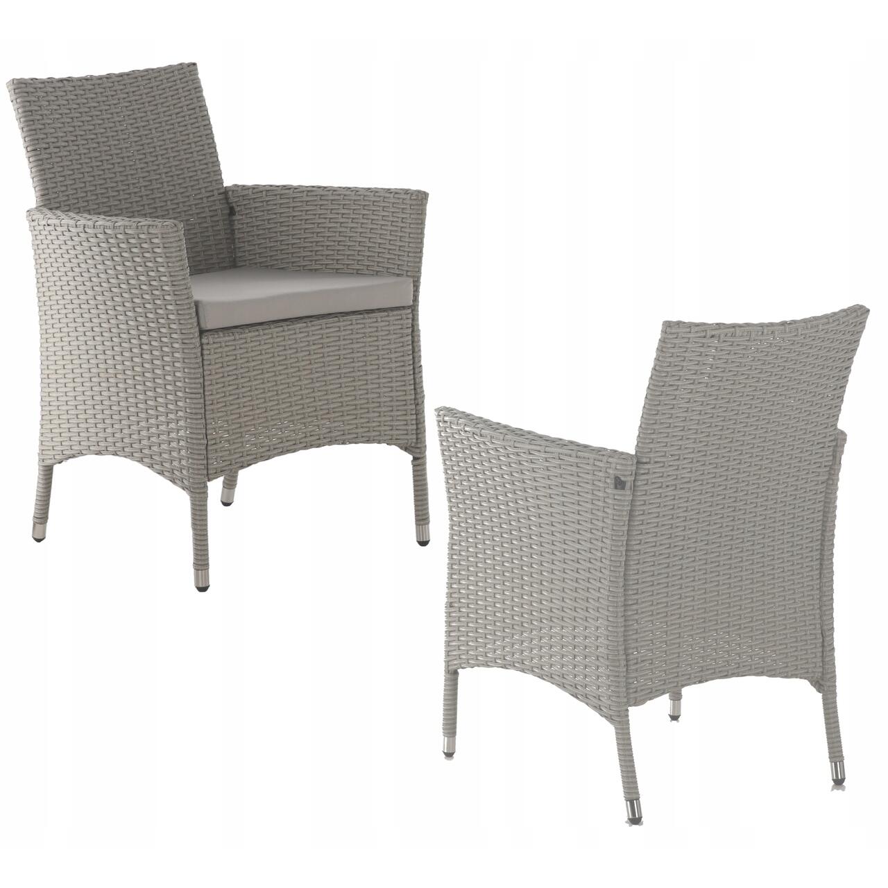 Set mobilier gradina/terasa, gri, ratan sintetic, 1 masa, 8 fotolii, Locarno