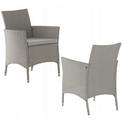Set mobilier gradina/terasa, gri, ratan sintetic, 1 masa, 8 fotolii, Locarno