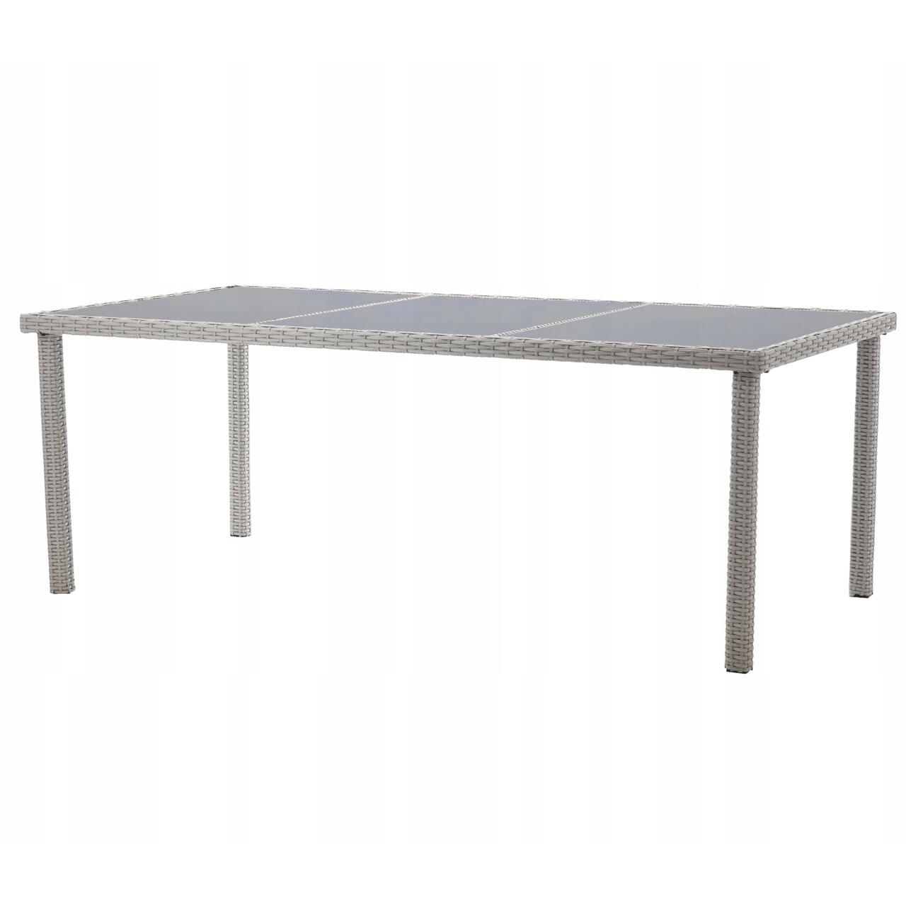 Set mobilier gradina/terasa, gri, ratan sintetic, 1 masa, 8 fotolii, Locarno