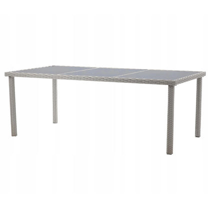 Set mobilier gradina/terasa, gri, ratan sintetic, 1 masa, 8 fotolii, Locarno
