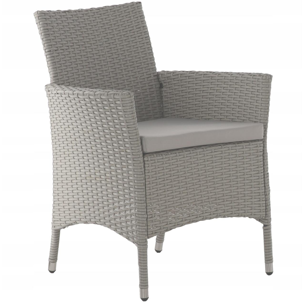 Set mobilier gradina/terasa, gri, ratan sintetic, 1 masa, 8 fotolii, Locarno