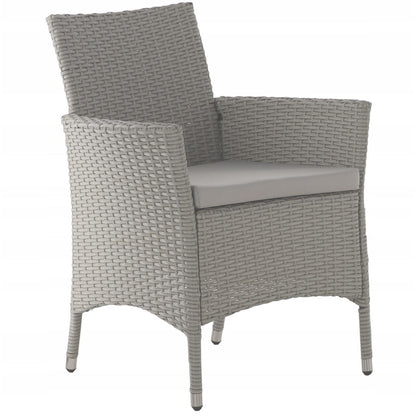 Set mobilier gradina/terasa, gri, ratan sintetic, 1 masa, 8 fotolii, Locarno