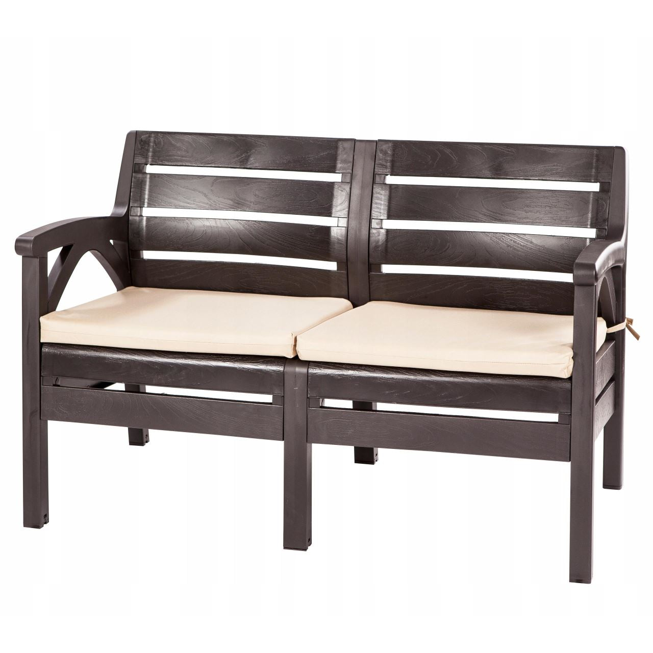 Set mobilier gradina/terasa, maro, 1 masa, 2 scaune, 1 banca, Santana