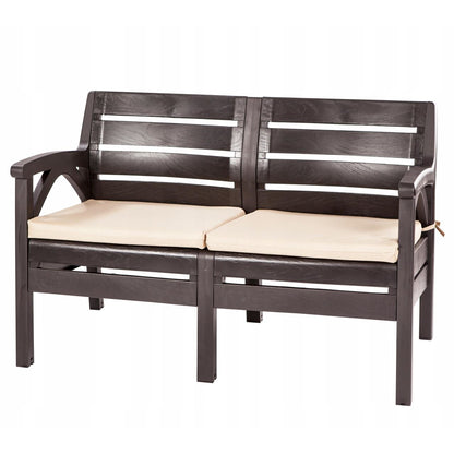Set mobilier gradina/terasa, maro, 1 masa, 2 scaune, 1 banca, Santana