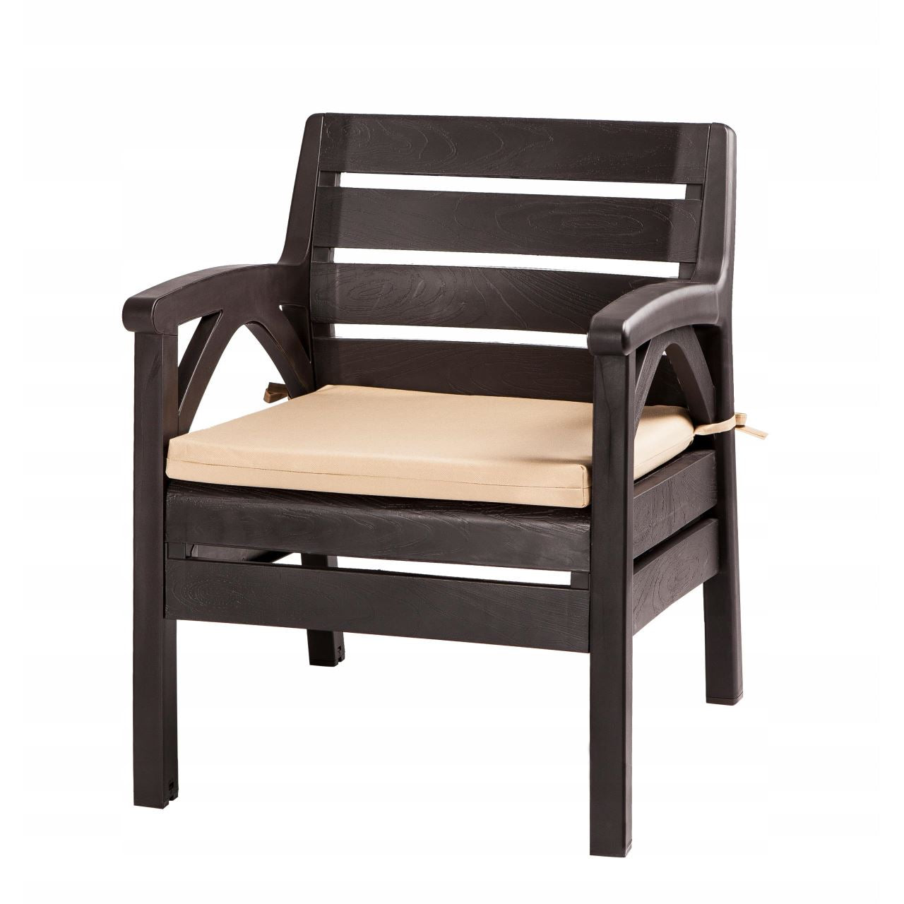 Set mobilier gradina/terasa, maro, 1 masa, 2 scaune, 1 banca, Santana
