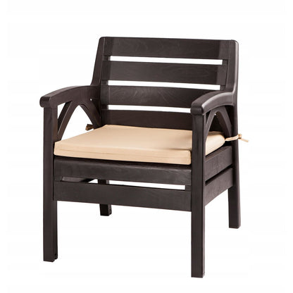 Set mobilier gradina/terasa, maro, 1 masa, 2 scaune, 1 banca, Santana
