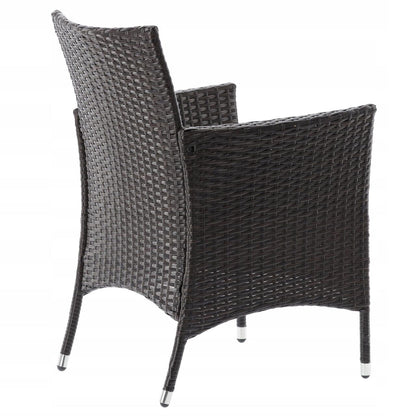 Set mobilier gradina/terasa, maro inchis si bej, ratan sintetic, 1 masa, 6 fotolii, Riviera
