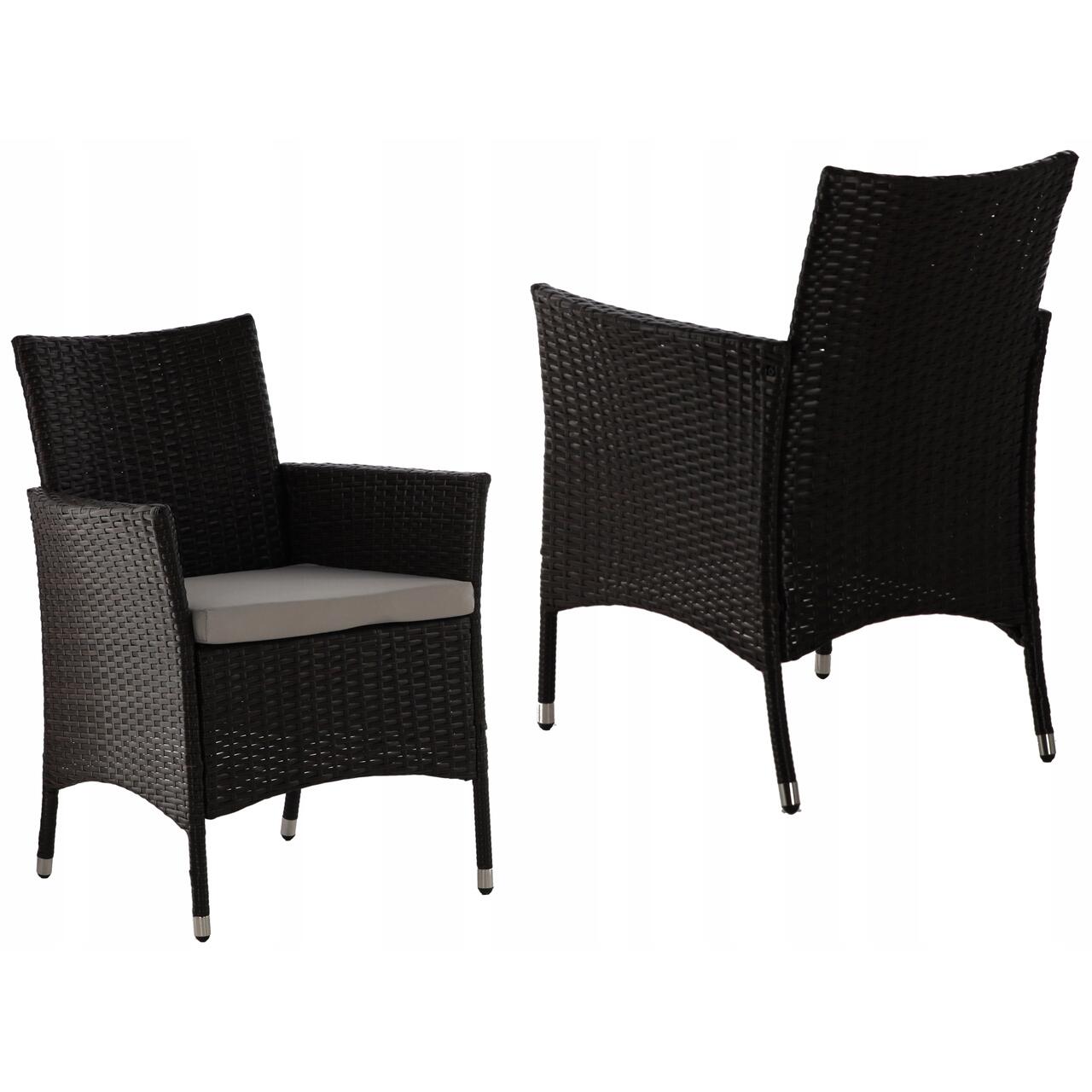 Set mobilier gradina/terasa, maro inchis si bej, ratan sintetic, 1 masa, 8 fotolii, Brian