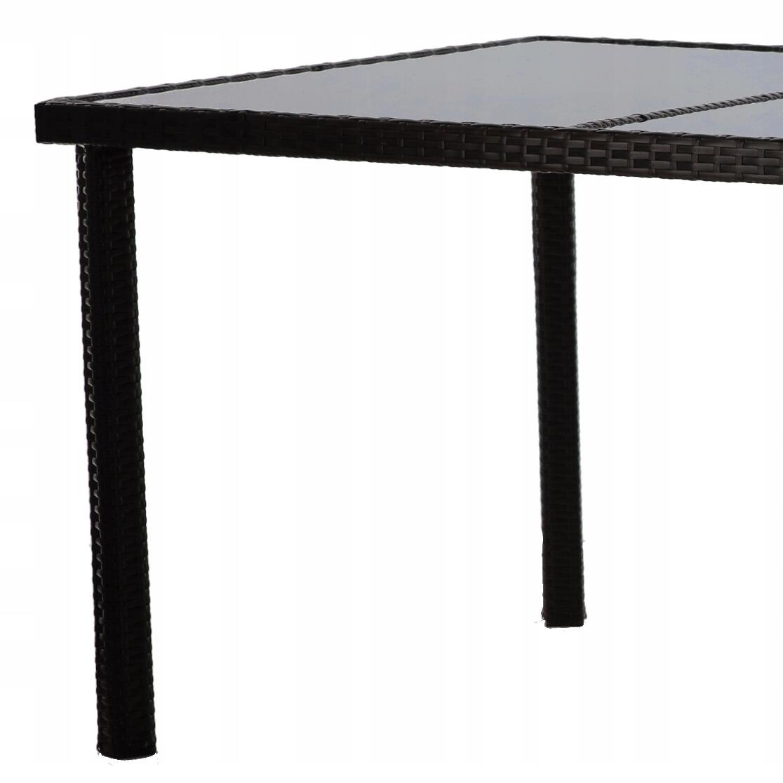 Set mobilier gradina/terasa, maro inchis si bej, ratan sintetic, 1 masa, 8 fotolii, Brian