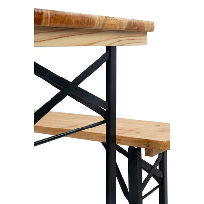 Set mobilier gradina/terasa, pliabil, 1 masa, 2 banci, 117 cm, Dortmund