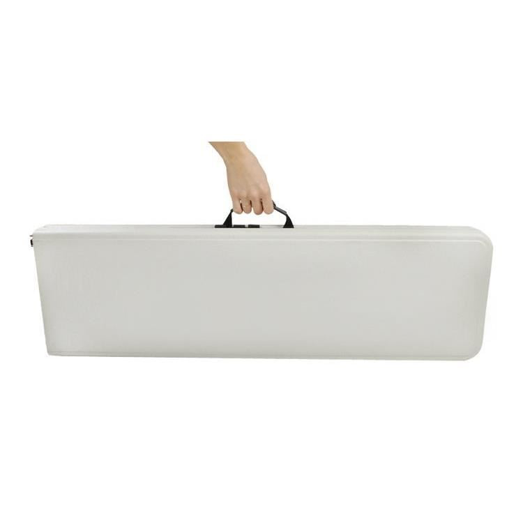 Set mobilier gradina/terasa, pliabil, 1 masa, 2 banci, alb, 180x74x74 cm/180x30x45 cm, Malatec