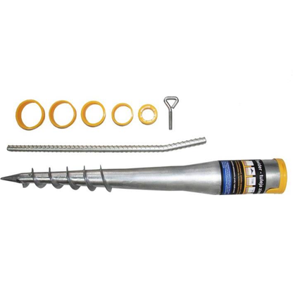 Suport, ancora, tip burghiu, pentru umbrela, metalic, 68x580 mm, Drel
