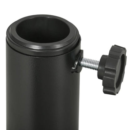 Suport pentru umbrela 38-48 mm, rotund, HDPE, imitatie ratan, negru, 45x33 cm
