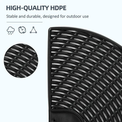Suport pentru umbrela cu articulatie tip banana, set 4 elemente, HDPE, negru, 100x8 cm