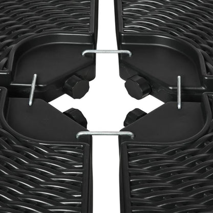 Suport pentru umbrela cu articulatie tip banana, set 4 elemente, HDPE, negru, 100x8 cm