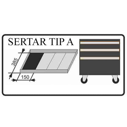 Pile, sertar TIP A (385x150 mm) pentru dulap mobil, set 4 buc, 200-250 mm, Richmann