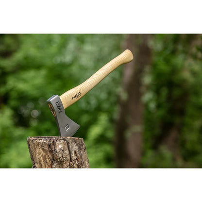 Topor, coada lemn, cu teaca din piele, model Survival, 400 g, NEO