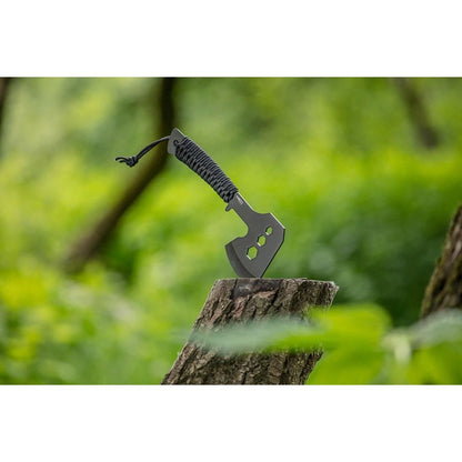 Topor multifunctional, maner paracord, model Survival, inox, negru, NEO