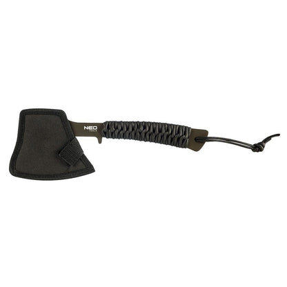 Topor multifunctional, maner paracord, model Survival, inox, negru, NEO