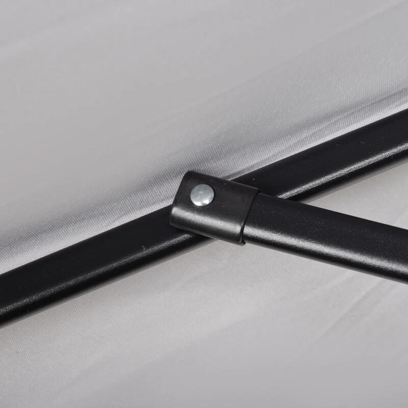 Umbrela gradina/balcon/terasa, semirotunda, cu manivela, stalp aluminiu, gri, 196 cm