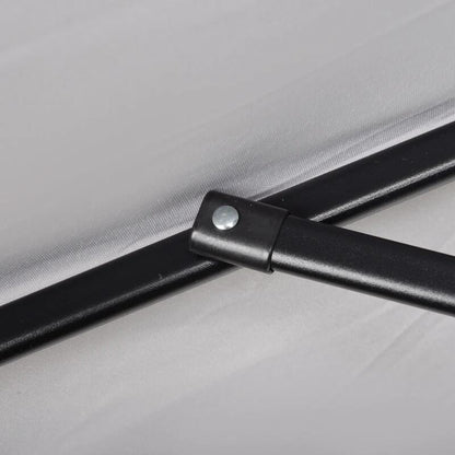 Umbrela gradina/balcon/terasa, semirotunda, cu manivela, stalp aluminiu, gri, 196 cm