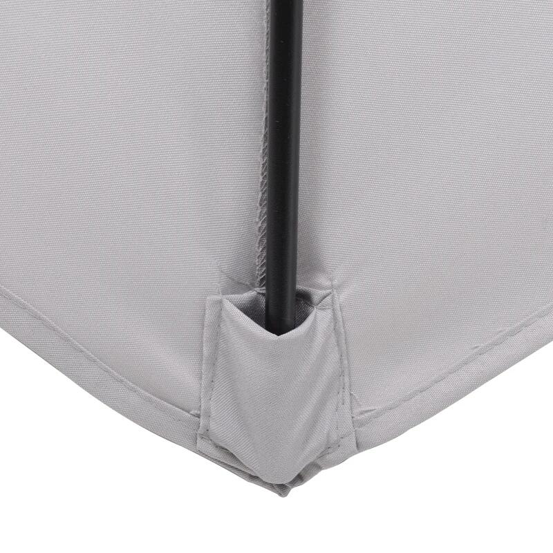 Umbrela gradina/balcon/terasa, semirotunda, cu manivela, stalp aluminiu, gri, 196 cm