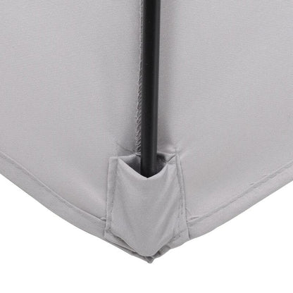 Umbrela gradina/balcon/terasa, semirotunda, cu manivela, stalp aluminiu, gri, 196 cm