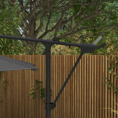 Umbrela gradina/terasa, articulatie tip banana, rotativa, cu manivela, gri, 292 cm