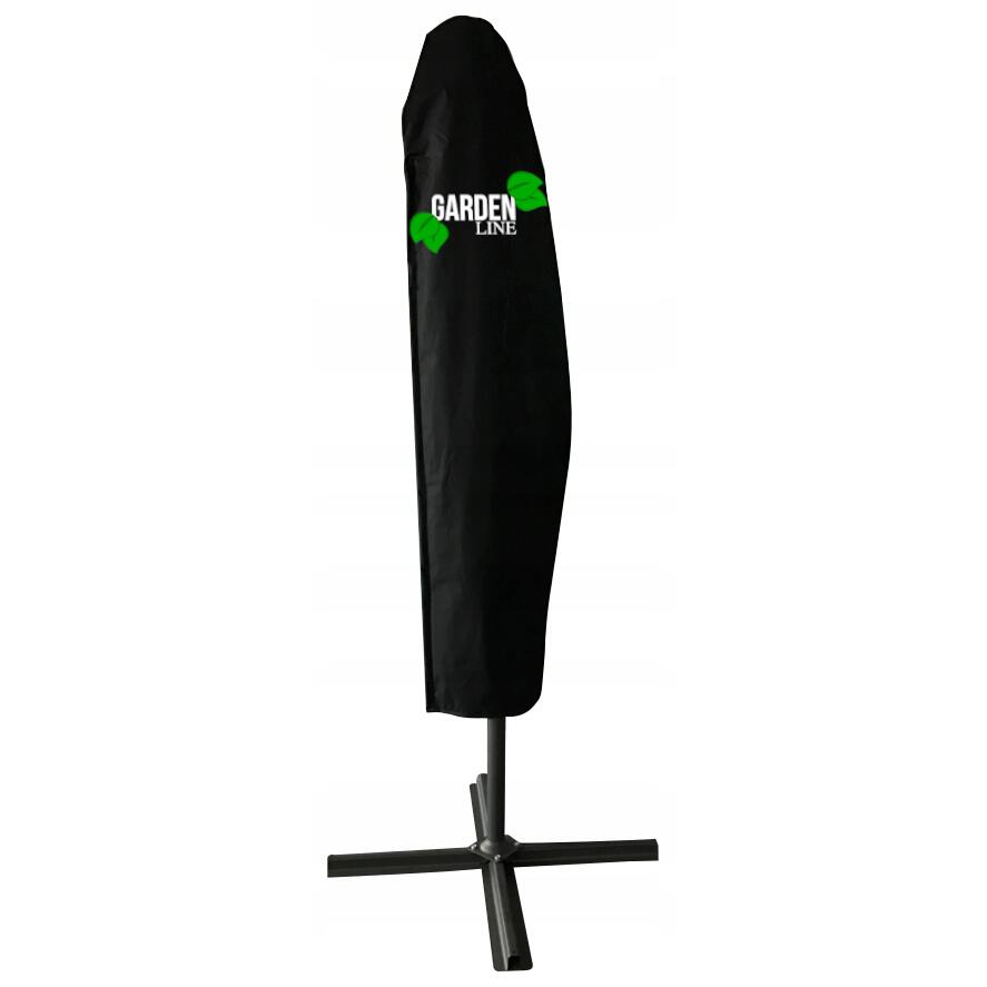 Umbrela gradina/terasa cu LED, Chomik, articulatie tip banana, gri, 300x300 cm