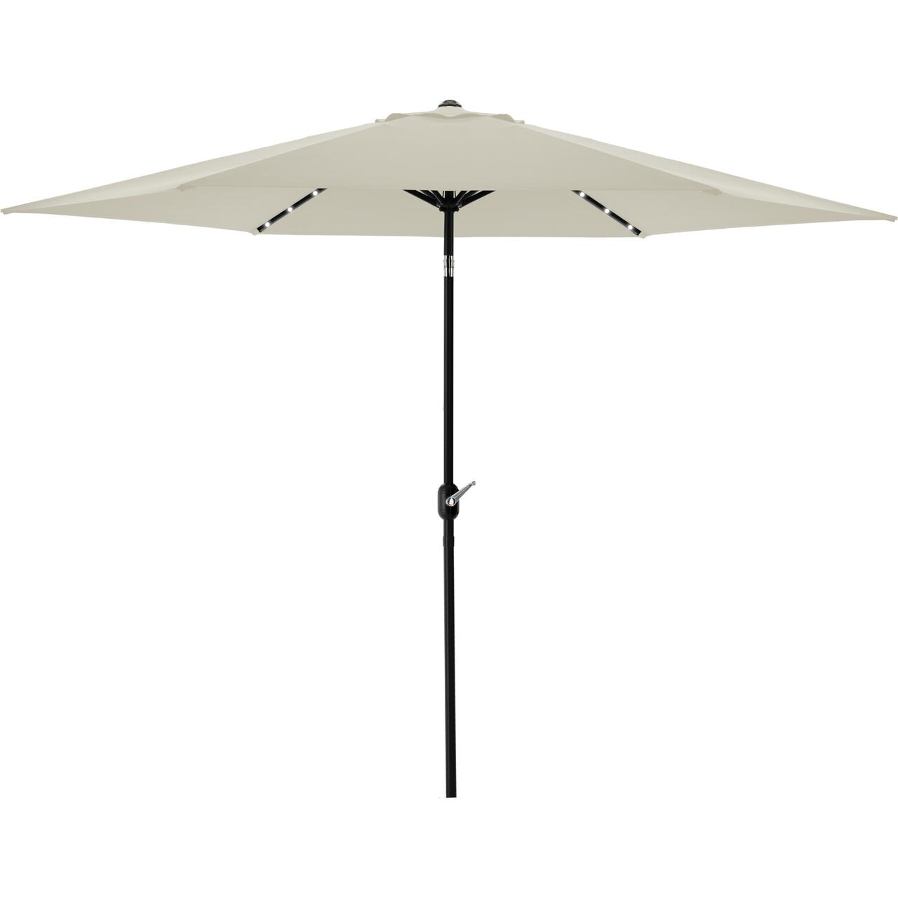 Umbrela gradina/terasa cu inclinatie, LED, manivela, Chomik, bej, 300 cm