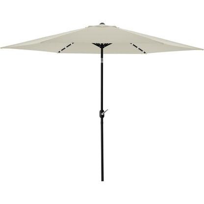 Umbrela gradina/terasa cu inclinatie, LED, manivela, Chomik, bej, 300 cm