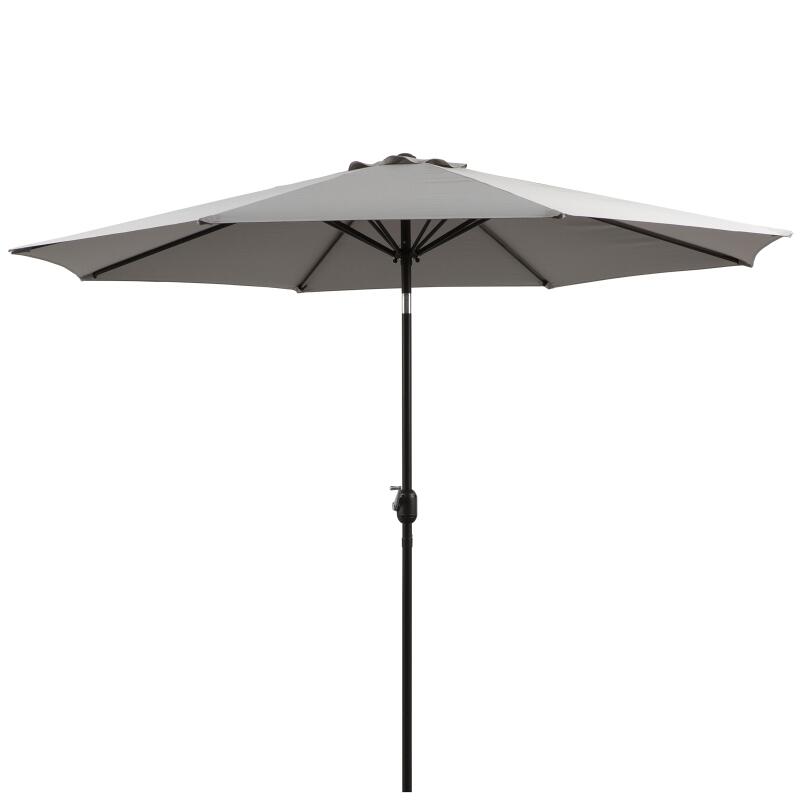 Umbrela gradina/terasa, cu inclinatie, manivela, gri, 300 cm