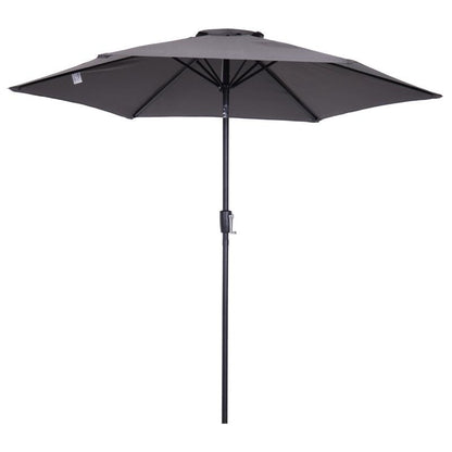 Umbrela gradina/terasa, stalp aluminiu, cu inclinatie, manivela, gri inchis, 270 cm