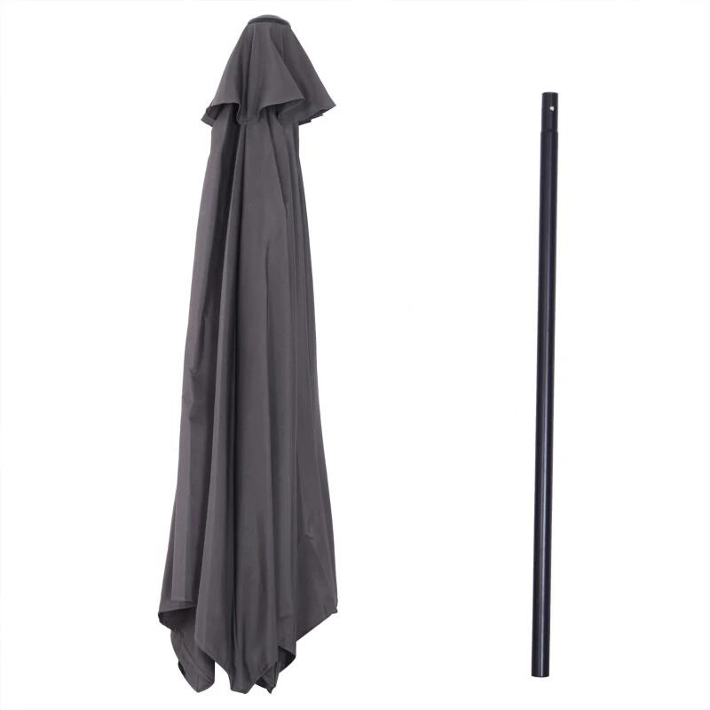 Umbrela gradina/terasa, stalp aluminiu, cu inclinatie, manivela, gri inchis, 270 cm