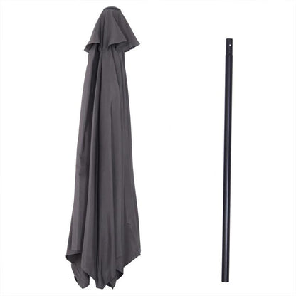 Umbrela gradina/terasa, stalp aluminiu, cu inclinatie, manivela, gri inchis, 270 cm
