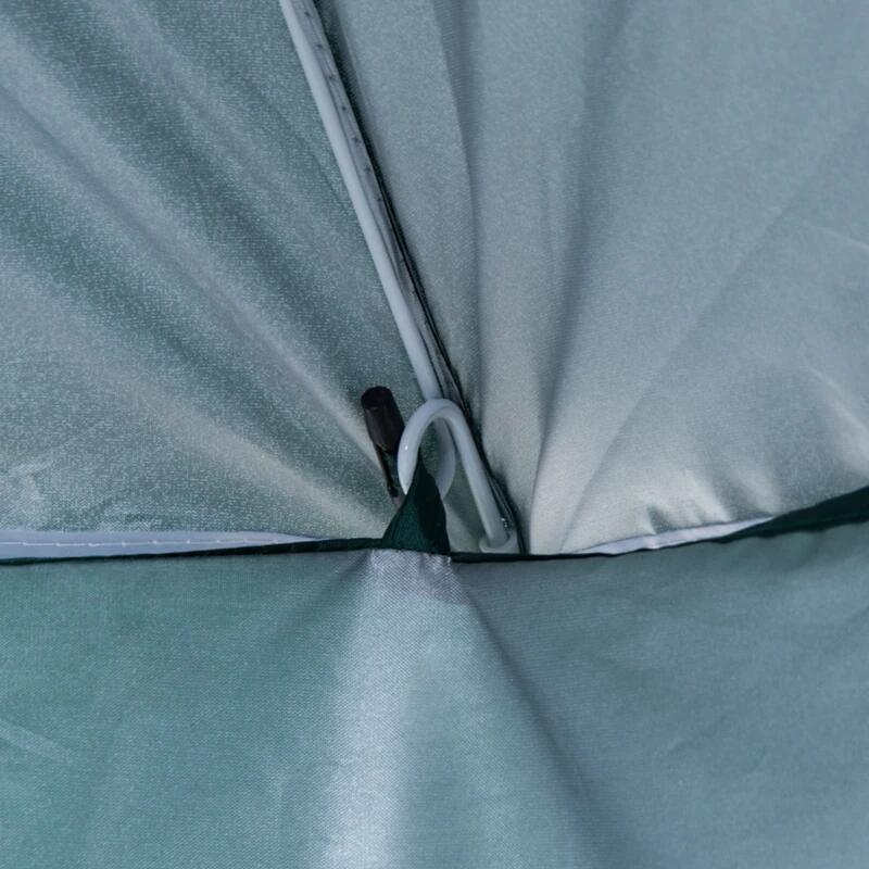 Umbrela plaja cu parasolar, 2 contragreutati, verde inchis, 200 cm