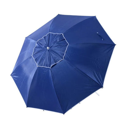 Umbrela plaja/gradina, 2 in 1, albastru si alb, 210 cm