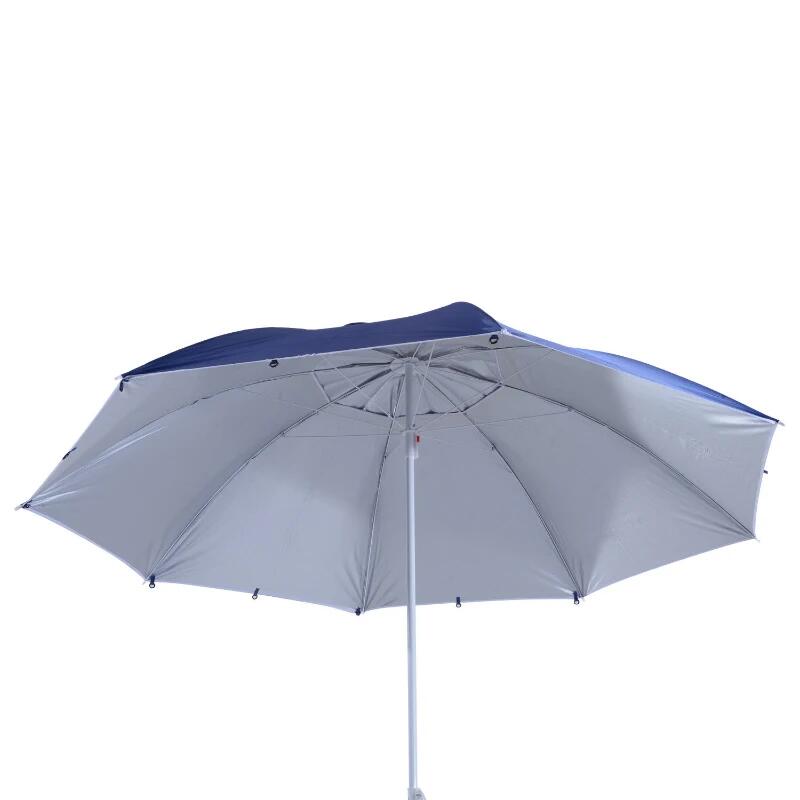 Umbrela plaja/gradina, 2 in 1, albastru si alb, 210 cm