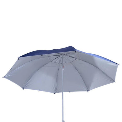 Umbrela plaja/gradina, 2 in 1, albastru si alb, 210 cm
