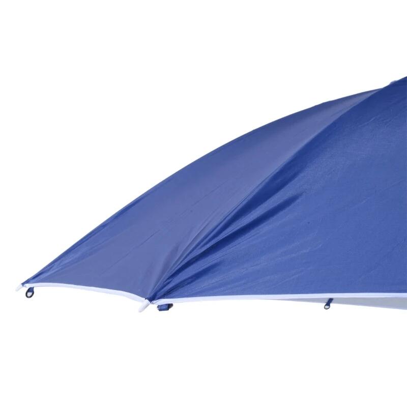 Umbrela plaja/gradina, 2 in 1, albastru si alb, 210 cm