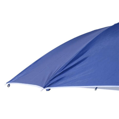 Umbrela plaja/gradina, 2 in 1, albastru si alb, 210 cm