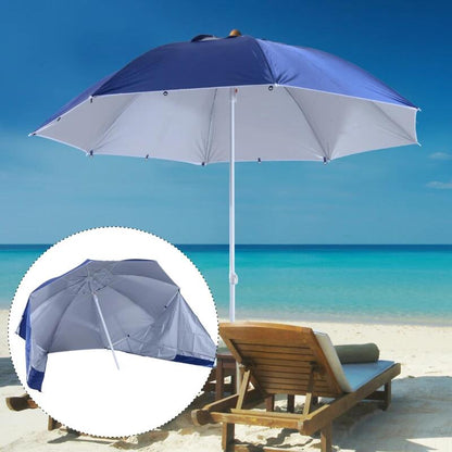 Umbrela plaja/gradina, 2 in 1, albastru si alb, 210 cm