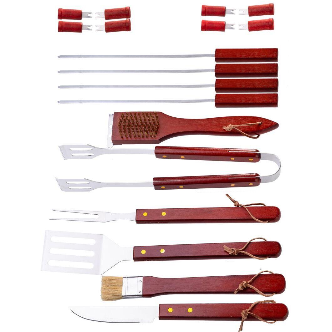 Ustensile pentru barbecue, grill, gratar, inox, cu geanta, set 19 piese, Strend Pro Grill