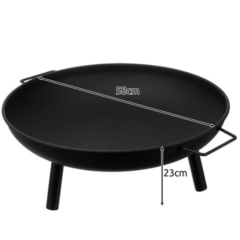 Vatra de foc, pentru gradina, metal, negru, 58x23 cm, Kaminer