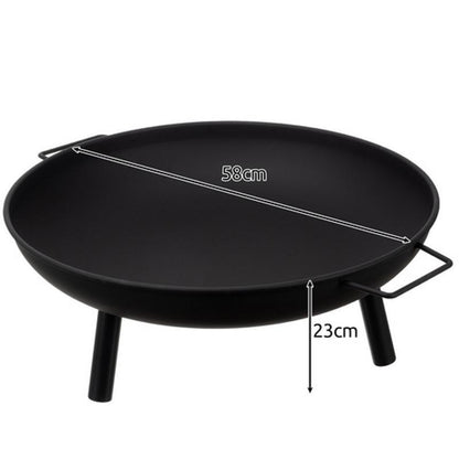Vatra de foc, pentru gradina, metal, negru, 58x23 cm, Kaminer