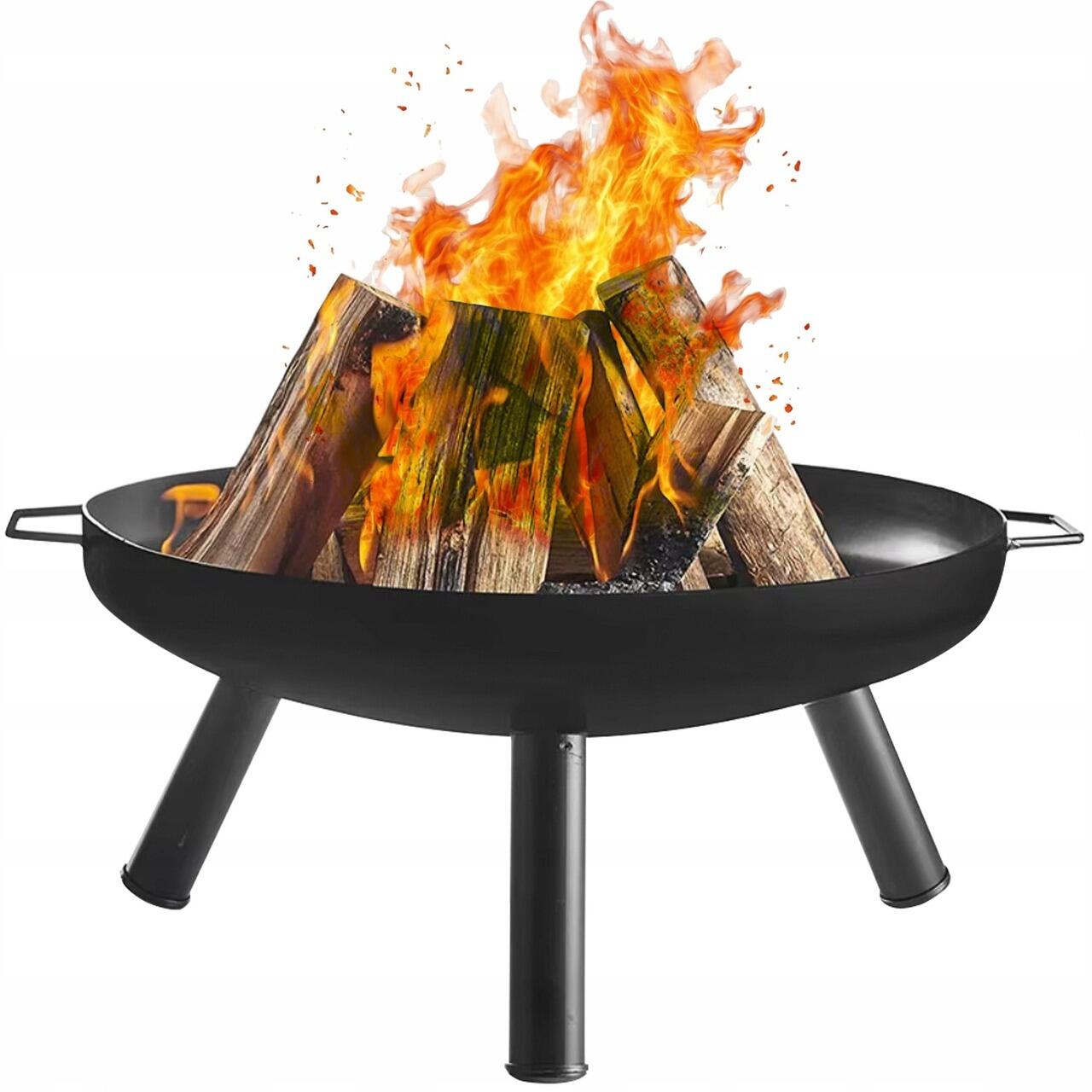Vatra de foc, pentru gradina, metal, negru, 58x23 cm, Kaminer