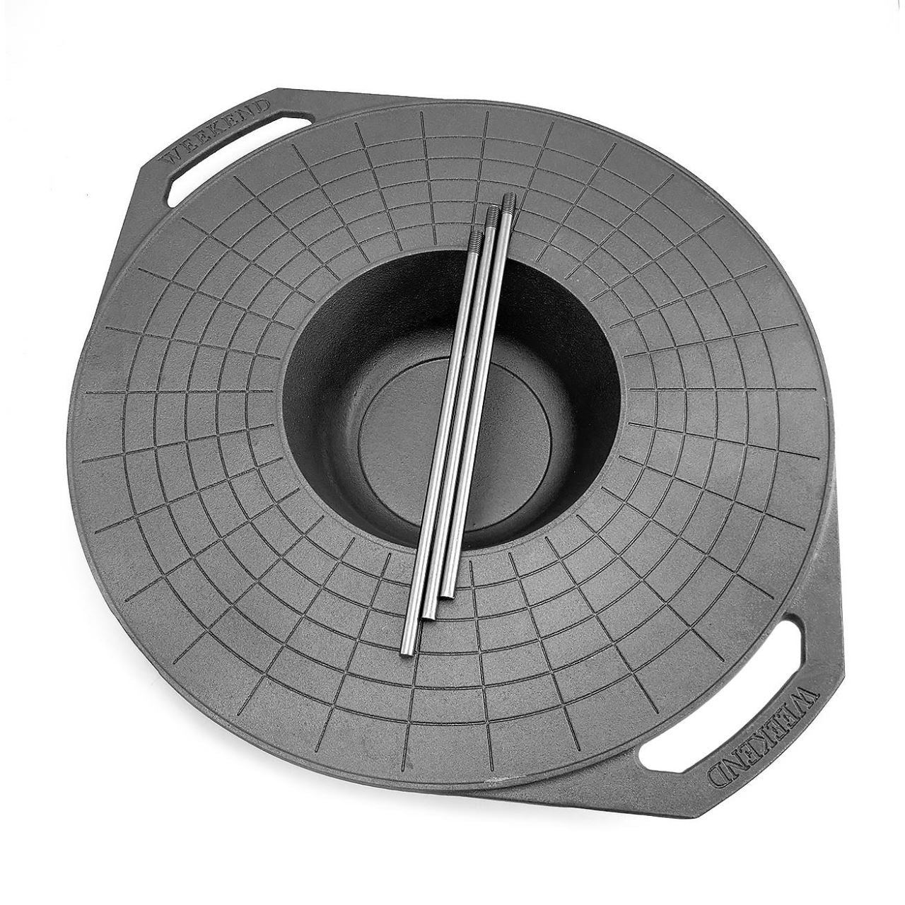 Disc pentru gratar, fonta, tip grill, cu picioare, 52 cm, Mixt Barbeque