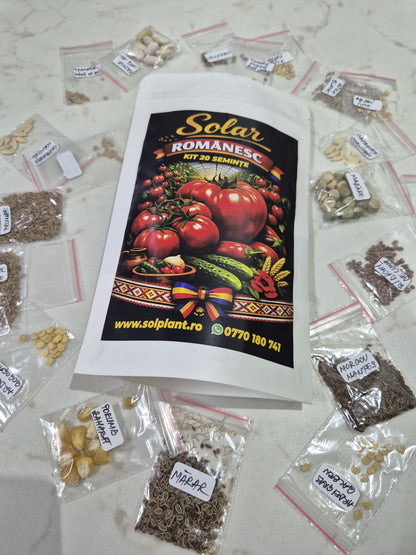 Kit Solar & Grădină Mică – Semințe Românești + Ghid Complet de Cultivare